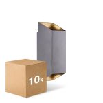 Lot 10x Nordlux Nico Applique Murale Aluminium Anthracite Up & Down | Convient pour 2x GU10